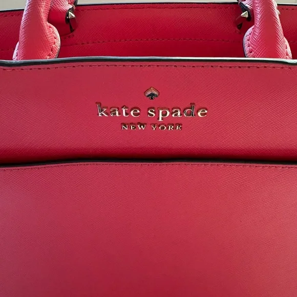 Kate Spade New York Staci Satchel Crossbody Bag Medium Size - Ruby Pink Leather - Picture 10 of 15